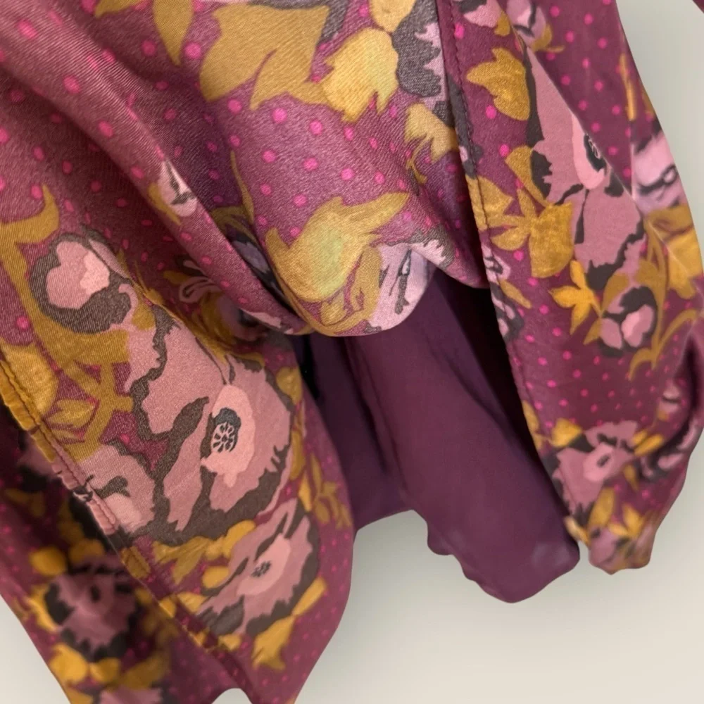 Free People | Mystic Moon Mini Dress | Size 4 | Purple Floral